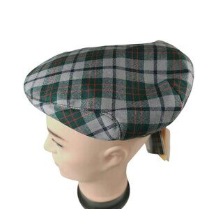 NWT INGLES BUCHAN Flat Fitted Cap Bethlehem Tartan 100% Wool Scotland SMALL